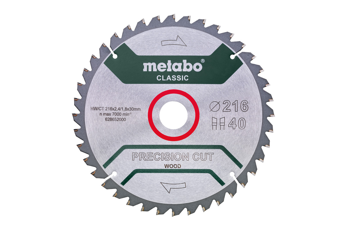 Saw blade "precision cut wood - classic", 216x30 Z40 WZ 5°neg /B (628652000) 