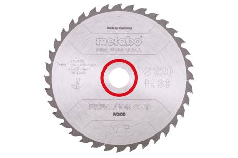 Saw blade "precision cut wood - professional", 220x30, Z36 WZ 10° (628042000) 