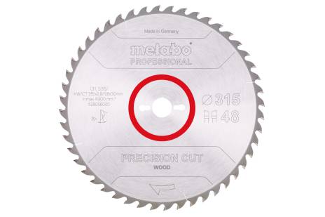 Saw blade "precision cut wood - professional", 315x30, Z48 WZ 15° (628056000) 