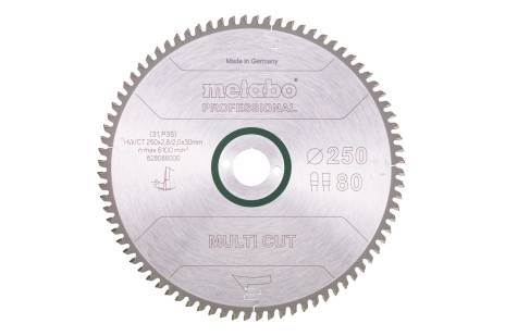 Saw blade "multi cut - professional", 250x30, Z80 FZ/TZ, 5° neg. (628088000) 