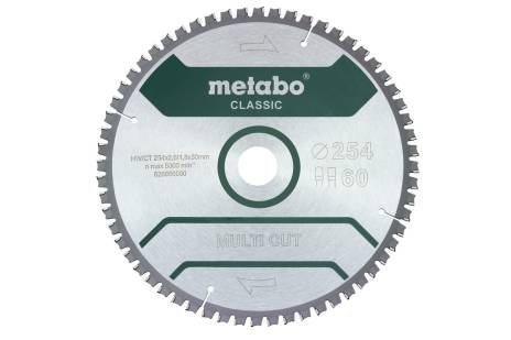 Saw blade "multi cut - classic", 254x30 Z60 FZ/TZ 5°neg /B (628666000) 